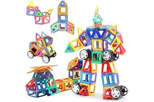 KDIMSU Magnetische Bausteine, 52 Teile Magnetbausteine Magnete Kinder, Magnetblöcke Konstruktion, Lustiges Pädagogisches Bauspielzeug, Perfekte Geschenkauswahl für Jungen und Mädchen im Alter von 3-8 Jahren