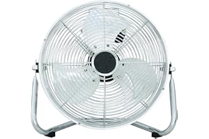 DOMAIR BA45CC - Brasseur d'air - 100 Watts - À poser - 45 cm - 3 vitesses - 3 pales - Inclinable - Avec poignée - Chrome