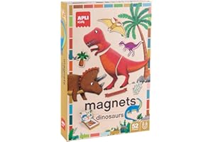 APLI Kids 52 Pieces Magnetic Game for Creative Play, Fun Dinos