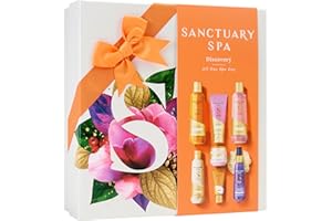 Sanctuary Spa All Day Spa Day Gift Set, Pampering Bath & Body Collection with Body Wash, Scrub, Lotion & More, Christmas Self-Care Kit for Her