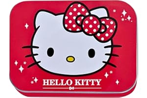 MEVSIM STORE Hello Kitty Rouge Pansements Enfants – Boîte en Métal avec 24 Pansements Colorés – Waterproof & Hypoallergénique – Pansement Enfant pour Peau Sensible – Idéal École, Voyage & Premiers Secours
