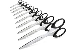 Rapesco 1579 Business Pack: 10 Paires de Ciseaux Essential 16cm en Acier Inoxydable, Noir