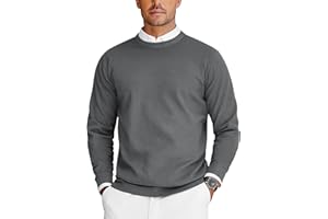 COOFANDY Herren Pullover Langarm Strickpullover mit Rundhals Feinstrick Pulli Business Pullover Casual Sweater
