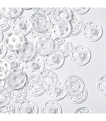 Betoplin 120 Bottoni A Pressione In Plastica Trasparente 7mm Da Cucire - Per Abbigliamento E Fai Da Te
