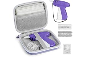 GLAMGEN Mini Stitch Gun, Stitchy Tag Gun Kit für Kleidung mit 6 Ersatznadeln&5000 0.19“ Befestigungen, Stitchy Quick Clothing Fixer für Nähen Quilten Säume