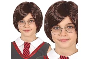 FIESTAS GUIRCA | Parrucca da Mago Bambini (Taglia Unica) - Accessorio per Costume per Studenti di Magia e Stregoneria - Ideale per Halloween, Carnevale e Feste a Tema - Tutti Gli Utenti - Marrone