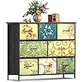 Chest of Drawers Bedroom Furniture with 8 Drawers - Fabric Dresser with Wood Top - Fabric Storage Organizer Unit for Living Room, Bedroom, Closet Easy to Assemble