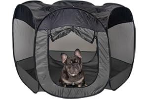 Furhaven Pop Up Playpen Pet Tent Playground - Gray, Large