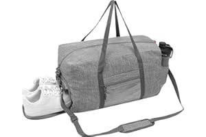 Vomgomfom 35L Leichte Sporttaschen mit Schuhfach für Damen Herren, Grau