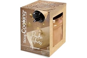 ScrapCooking - Poudre de Velours Caramel - Pour Décoration Bûches, Gâteaux, Pâtisseries - Effet Velours - Colorant, Glaçage, Alimentaire - Noël, Anniversaire - Beige - 8559
