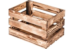 ‎LAUBLUST LAUBLUST Vintage Holzkiste Klein - Aufbewahrungskiste aus Holz | Geschenkkiste & Deko (Geflammt, 40 x 30 x 25 cm | L)