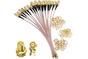 TUOLNK Cable IPX a SMA Hembra a U.FL IPX RG178 Coaxial para Módulo GPS Mini PCI UFL a SMA Extensión de Antena WiFi 4 Pulgadas (10 cm) 5 Piezas