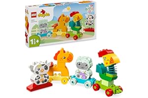 LEGO DUPLO Tierzug - Lernspielzeug für Kleinkinder – inkl. Hahn, Pferd, Lamm & Kuh Bauernhoftiere - Kreatives Spielzeug mit Tierfiguren - Geburtstagsgeschenk für Jungen & Mädchen ab 1 Jahr - 10412