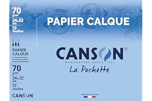 CANSON - Pochette 12 feuilles de papier calque 24x32cm - 70g/m²