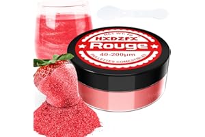 HXDZFX Paillettes Comestibles - 8g Rouge Colorant Alimentaire Poudre, Paillettes Alimentaires pour Boissons, Gâteaux, Chocolats, Muffins, Vodka, Cocktail, Crème