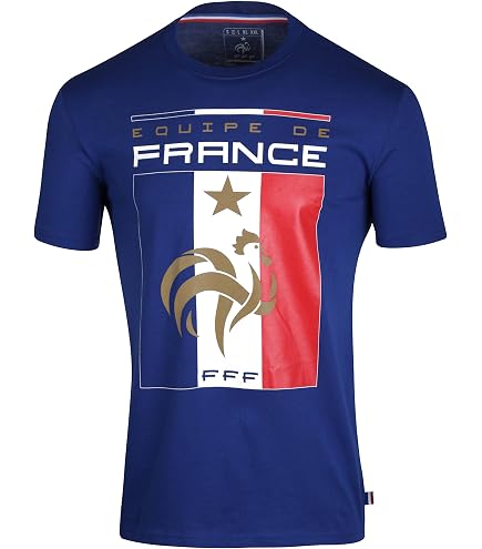 Maillot Equipe De France FFF – 2 étoiles, Collection Officielle, Adulte Homme, 100% Polyester