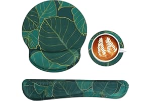 CATIME Zestaw podkładek pod mysz 3 w 1, podkładka pod mysz z podkładką pod nadgarstek + ergonomiczna podkładka pod nadgarstek + podstawka, poduszka żelowa, podkładka pod mysz do komputera, laptopa, domu,