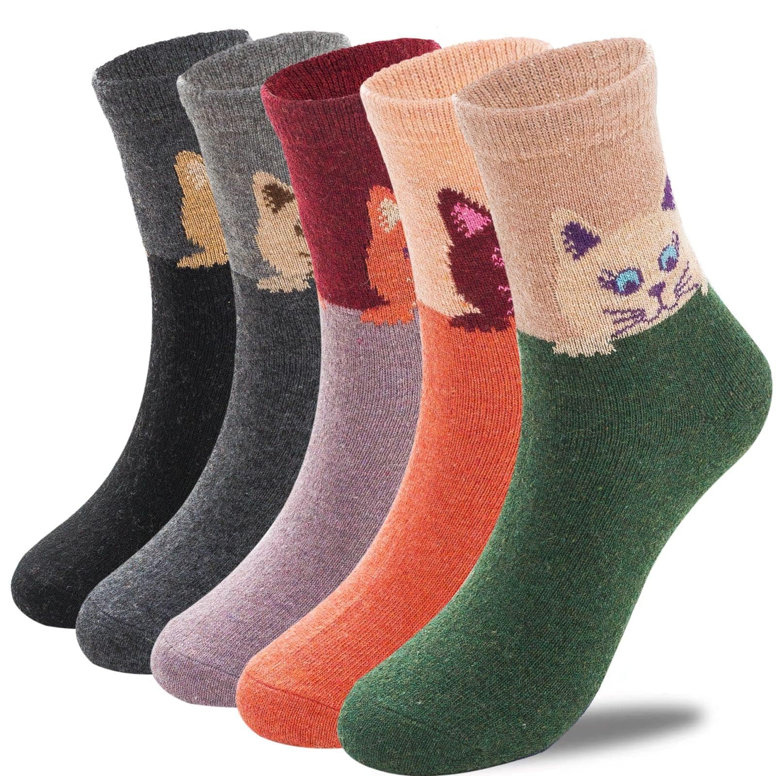 Azonee Cute 3D Monster Face Socks, Novelty Plush Cartoon Crew Socks with Funny Eyes for Girls & Women, Fun and Cozy Wear, 4 Pairs : Amazon.ae: Fashion 7