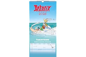 ‎N NEUMANNVERLAGE N Neumann - Asterix 2026 – Familienplaner 22x45 cm mit 5 Spalten, deutschem Kalendarium, Stundenplänen & Ferienterminen, Terminplaner mit Spiralbindung, Comic-Kalender für Kinder & Familien