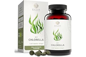 ‎MAISON NATURELLE MAISON NATURELLE® | Bio Chlorella Presslinge (500 Stück) - 100% reine Algen Tabletten ohne Zusätze - Hochdosiert mit 4.800mg Chlorella je Tagesdosis - 100% Vegan