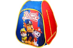 Paw Patrol® Childrens Unisex Indoor & Outdoor Pop Up Tent Play Tent Childrens Folding Playhouse Wendy House featuring Chase, Marshall & Rubble characters.