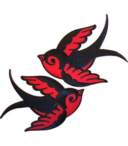 The Flying Swallow Patch Embroidered Applique Badge Iron