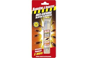 BARRIÈRE À INSECTES BARRIERE A INSECTES Anti-Cafards, Blattes et Cloportes, Seringue, Efficacité longue durée, 10 g, BARCAS10