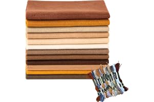 12 rullar mjukt filttyg set, 1 mm tjock, 20 x 90 cm pysselfilt 12-färgat garn, 6 trådar per färg, 8 meter lång, förpackning f