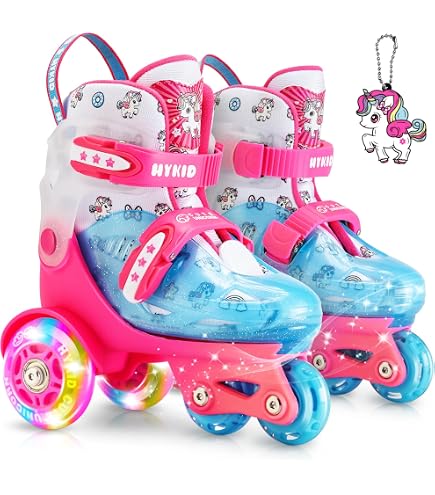 Casque Et Set De Protection 7-en-1 Pour Enfant 3-8 Ans – Genouillères, Coudières, Protège-poignets Réglables – Motif Licorne Pour Roller, Trottinette, Skate