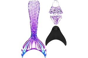 NAITOKE Queue de sirène pour Enfant Fille déguisement Sirene Fille
