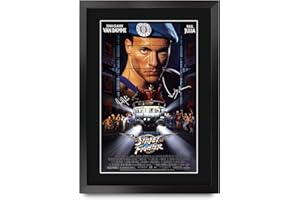 HWC Trading FR A3 Street Fighter Jean‑Claude Van Damme Regali Stampato Poster Firmato Autografo Immagine Per Film Memorabilia Tifosi - A3 Framed