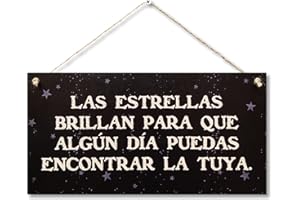 CARISPIBET Las estrellas brillan carteles decorativos estilo retro para el hogar regalo inspirador y motivador adornos colgantes 15 x 30 cm