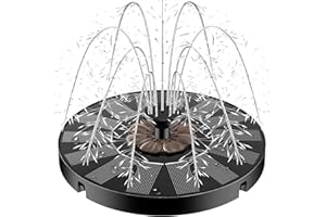 Solar Springbrunnen, Yzert 2025 Neue Solar Teichpumpe mit 7 Düsen & 4 Fixe Rohre Solar Wasserpumpe Solar Schwimmender Fontäne Pumpe für Garten, Teich, Vogel-Bad