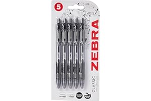 Zebra Pen Z Grip Black Ballpoint, Smooth & Comfortable Pens With Pocket Clip, Retractable Ballpoint, Reliable Black Biro Pens Multipack For Everyday Use - Black Ink, Medium Point