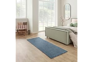 Carpet Studio Santa Fe Tappeto Corridoio 67x180cm, Passatoia Corridoio per Cucina, Camera da Letto & Corridoio, Facile da Pulire, Superficie Morbida, Pelo Corto - Blu