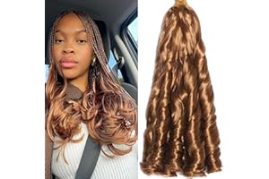 ZIYANGBABA French Curl Braiding Hair 18 Inch 8 Packs Curly Braiding Hair Pre Stretched French Curl Crochet Braids extensions for braiding (30#, 18 Inch (Pack of 8))