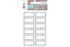 HERMA 3742 Etykiety na przetwory do marmolady, neutralne (39 x 29 mm, 48 naklejek, papier, matowe), samoprzylepne, trwale przylegające naklejki kuchenne na szklanki, butelki i słoiki, niebieskie/białe
