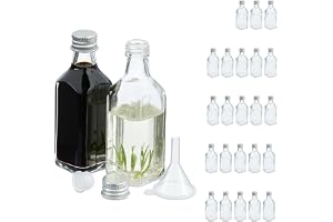 Relaxdays små flaskor, set om 25, 50 ml, transparent