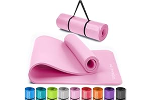 KG Physio Yoga Mat - Tapis Yoga Antidérapant avec Sangle de Tapis de Yoga Incluse - 183 cm x 60 cm x 8 mm Tapis de Sport Fitness a la Maison Extra Épais.