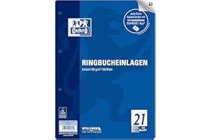 ‎OXFORD Oxford Ringbucheinlagen A4 liniert, Lineatur 21 ohne Rand, 50 Blatt