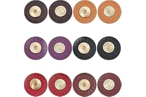 WADORN 6 Farben PU-Leder Magnetverschluss für Geldbörsen Runder Magnetverschluss Nähknopf mit Aufbewahrungsbox für Tragetasche Handtasche Geldbörsen Taschen Kleidung Leder Nähen Handwerk DIY 30mm