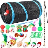 Gaomoeny 22 Pack Cat Toys Set Interactive Tunnel Cat Accessories Feather Toy Mice Toy Cat Balls Cat Toys Cat Toys Cat Toys