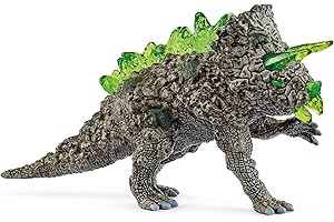 schleich ELDRADOR CREATURES | Kamienny triceratops 70828 | Figurka potwora ELDRADOR z przezroczystymi kryształami na grzbiecie i rogami | idealny prezent dla dzieci | od 6 lat | 7 x 17 x 10 cm