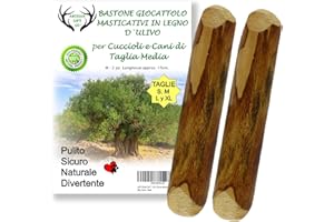 ARTISAN GIFT CO Bastone da Masticare/Rosicchiare in Legno d‘Ulivo per Cani e Cuccioli (M - 15cm) Confezione Risparmio 2 pz.