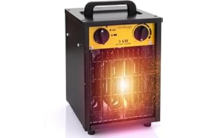 LEHMANN LTOHE-3023, radiateur electrique 3000 Watt, chauffage d'appoint economique des bâtiments, maisons et bureaux, Chauffage électrique avec thermostat intégré et ventilateur d'air froid