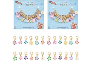 NBEADS 24pz Pennarelli A Fiore, Charms per Segnapunti in Lega di Argilla Polimerica, per Maglieria, Regalo Fai da Te, per Maglieria, Tessitura, Accessori per Cucire, Quilting, Creazione di Gioielli