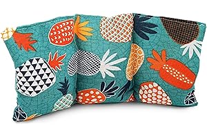 EMBROLLO Saco térmico semillas microondas (30x15cm). Sin aroma, saquito relleno semillas de trigo. Cojín calor cervical cervicales lumbar cuello espalda tripa menstrual colicos (Piñas)