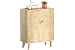 HOMCOM Credenza per Soggiorno Mobile multiuso Stile vintage per Cucina con 2 Ripiani interni, in Truciolato, 60x30x76cm, Color Legno