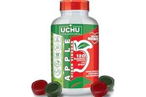 UCHU 120 Mother Apple Cider Vinegar Gummies - Immune Boosting Vegan Raw Unfiltered Apple Cider Gummies with The Mother to Support Weight Loss, Detox and Healthy Heart – 120 Pack