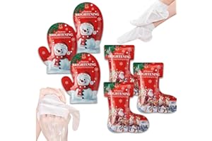 ALTHERONA Fusspflege & Handmaske Weihnachtsgeschenke, Weihnachten fußpflege Set mit 3 Paar fußmaske und 3 Paar Hand Mask, Hornhaut Entferner, Abgestorbene und Trockene Haut, Handcreme Weihnachten